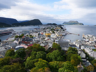 A view above Alesund in the beginning of September 2020.
