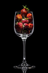 Strawberries in a glass.