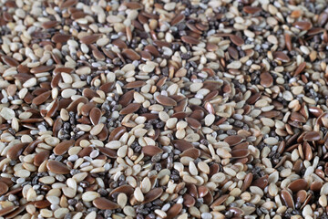 Seeds of different types in bulk