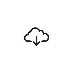 Download cloud line icon vector