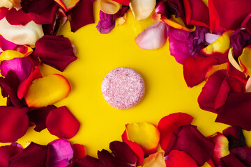 solid shampoo with the smell of flowers. High quality photo