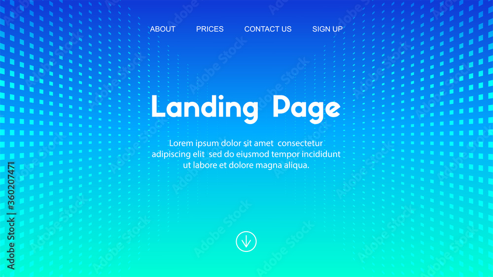 Wall mural web site landing page business template. vector abstract minimal halftone blue background