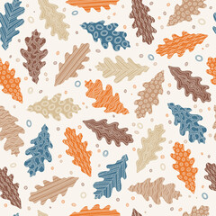 seamless pattern with autumn leaves