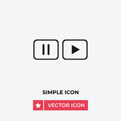 Pause, play button vector icon, simple sign for web site and mobile app.