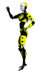 3D Rendering Male Robot on White