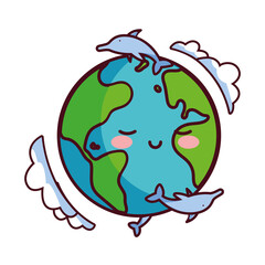 earth globe happy for preservation nature