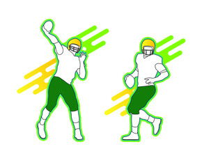 Football player silhouette vector set design sports