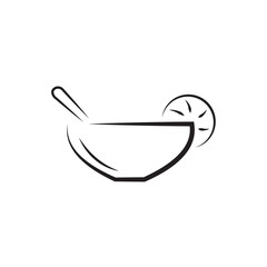 Simple logo of fruit cocktail. Food and drink. Vector eps 10