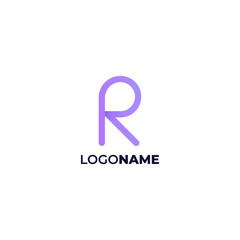 creative rounded R letter logo with a modern and soft purple color for company/business branding.