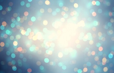 Bokeh pattern on defocus yellow blue toned background. Festive vignette effect.