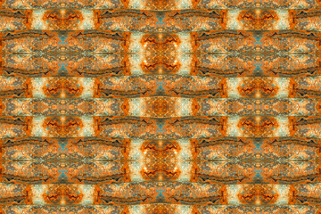 Rusted Ornated Abstract Seamless Pattern Mosaic