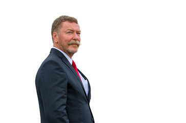 businessman with beard isolated on white background. 