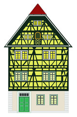 Historic townhouse from the Middle Ages 2.  Medieval building from Europe with many elaborate details.