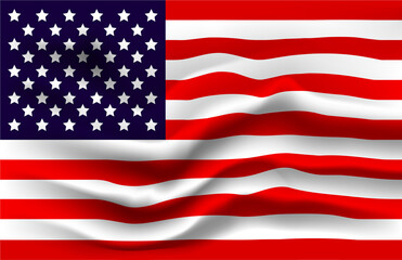 flag of united states of america.Waving American flag.3d Waving american flag.Flag of United States of America.