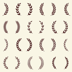 Vintage award wreaths. Seamless pattern. Vector illustration.