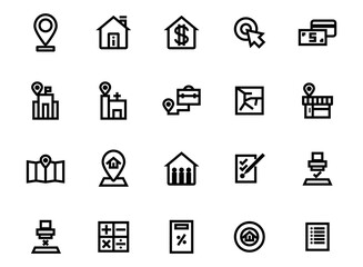 Real estate buying outline icon pixel perfect
