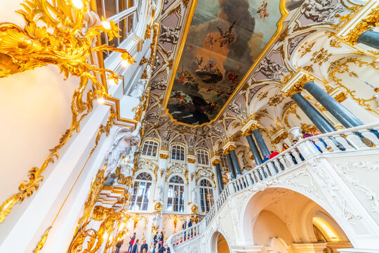 SAINT-PETERSBURG, RUSSIA — August 13, 2018: Interior of the State Hermitage Museum. The Winter Palace. 