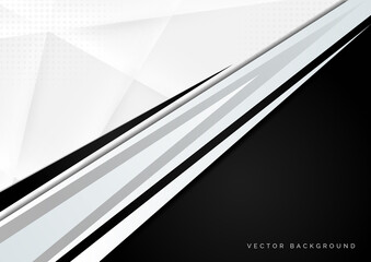 Template corporate concept white black grey and white contrast background.