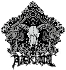 Gothic sign with skull and wings, grunge vintage design t shirts
