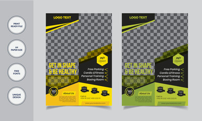 Body Fitness And Gym Flyer Design Template
