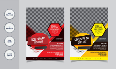 Body Fitness And Gym Flyer Design Template