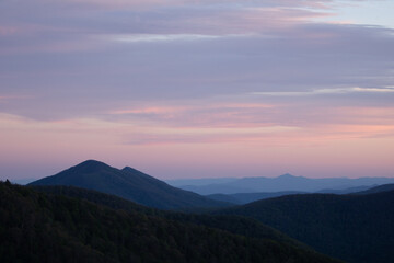 Obraz na płótnie Canvas Mountain range at blue hour