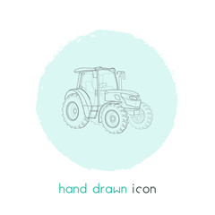 Fototapeta na wymiar Tractor icon line element. Vector illustration of tractor icon line isolated on clean background for your web mobile app logo design.