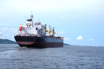 A large crude oil tanker in the middle of the sea