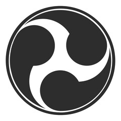 vector monochrome icon with japanese symbol Tomoe
