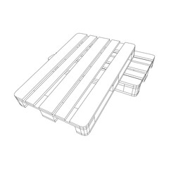 Cargo pallet for warehouse. Logistics shipping concept. Wireframe low poly mesh vector illustration.