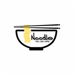 ramen noodle logo with chopsticks.
