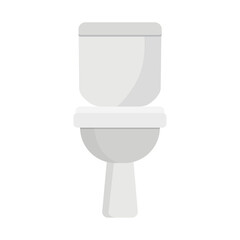 Toilet bowl flat cartoon icon, front and side view.