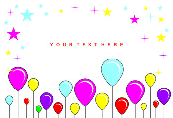 birthday card with balloons