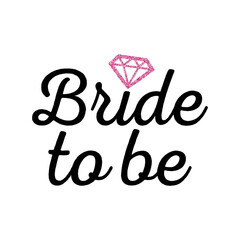 Bachelorette party, hen party or bridal shower hand written calligraphy card, banner or poster graphic design lettering vector element. Bride to be quote