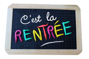 Ardoise, tableau, c'est la rentrée ! Lettres colorées