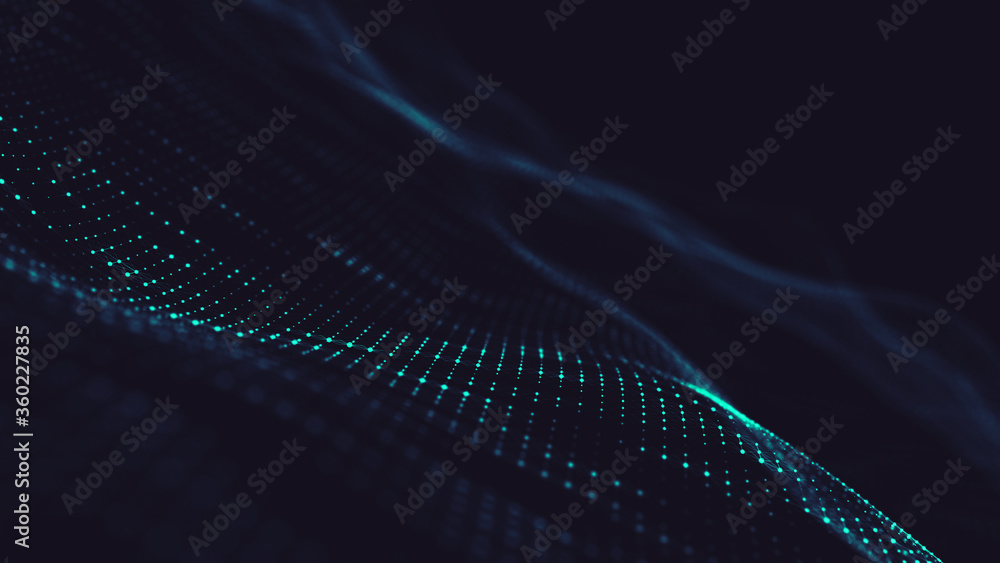 Poster abstract polygonal space low poly dark background with connecting dots and lines.