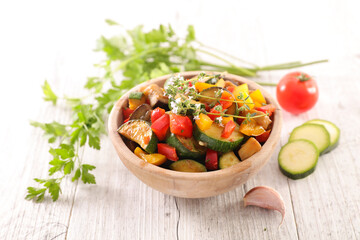 ratatouille, fried vegetable with rosemary