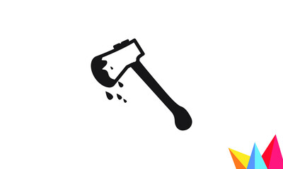 crossed axe and hammer, rustic vector collection isolated on white background, hipster logo design element