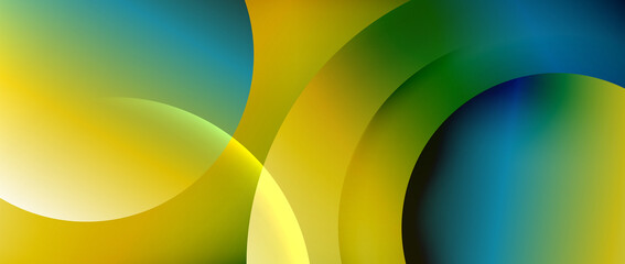 Circle modern geometric abstract background with liquid gradients