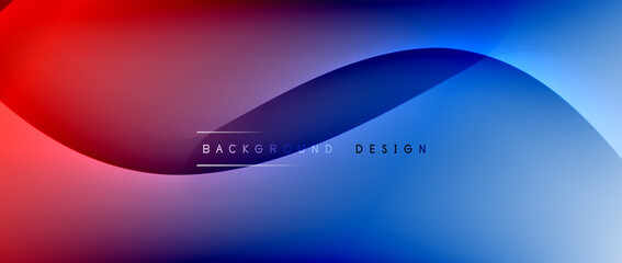 Fluid gradient waves with shadow lines and glowing light effect, modern flowing motion abstract background for cover, placards, poster, banner or flyer