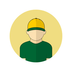 vector illustration of the young man avatar icon