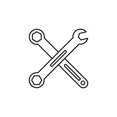 wrench outline Icon. construction vector illustration on white background