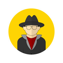 vector illustration of the detective avatar icon