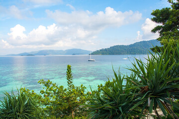 beautiful beach and tropical sea at lipe island ,satun Thailand