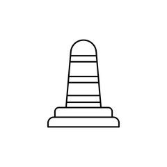 traffic cone outline Icon. construction vector illustration on white background