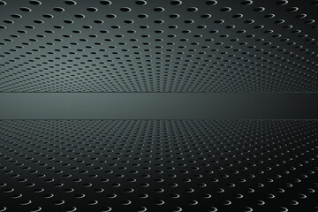 Vector technology background. Black perforated background surface 3d effect. EPS10 EPS10