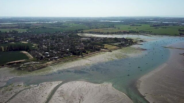 Descent over Chidham looking at Bosham Harbour at Low tide