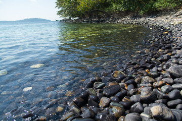 Stone with beautiful and tropical sea at Koh hin-ngam in Andaman Sea at lipe island ,satun Thailand