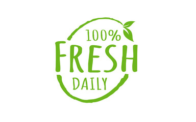 Fresh food everyday label vector design illustration