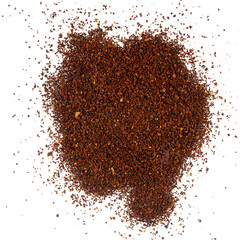 Pile of ground coffee